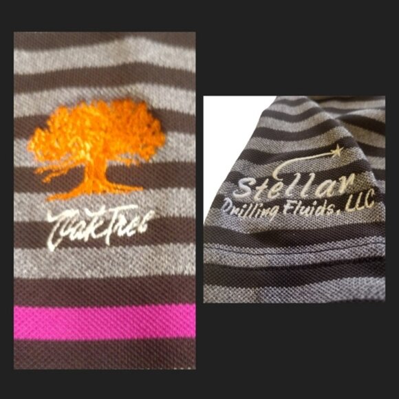 FootJoy Men's Golf Gray/Black/Pink Striped Polo Shirt Size Medium! - Picture 7 of 16